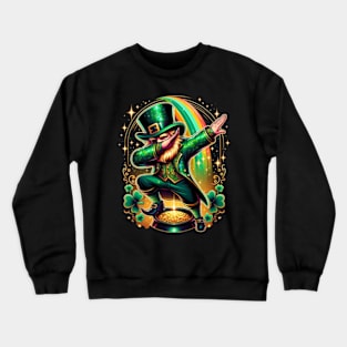 St Patricks Day Dabbing Leprechaun Boys Girls Men Dab Dance Crewneck Sweatshirt